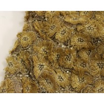 Lanre Da Silva Ajayi Exquisites Maxikleid aus goldener Spitze mit Kristallen