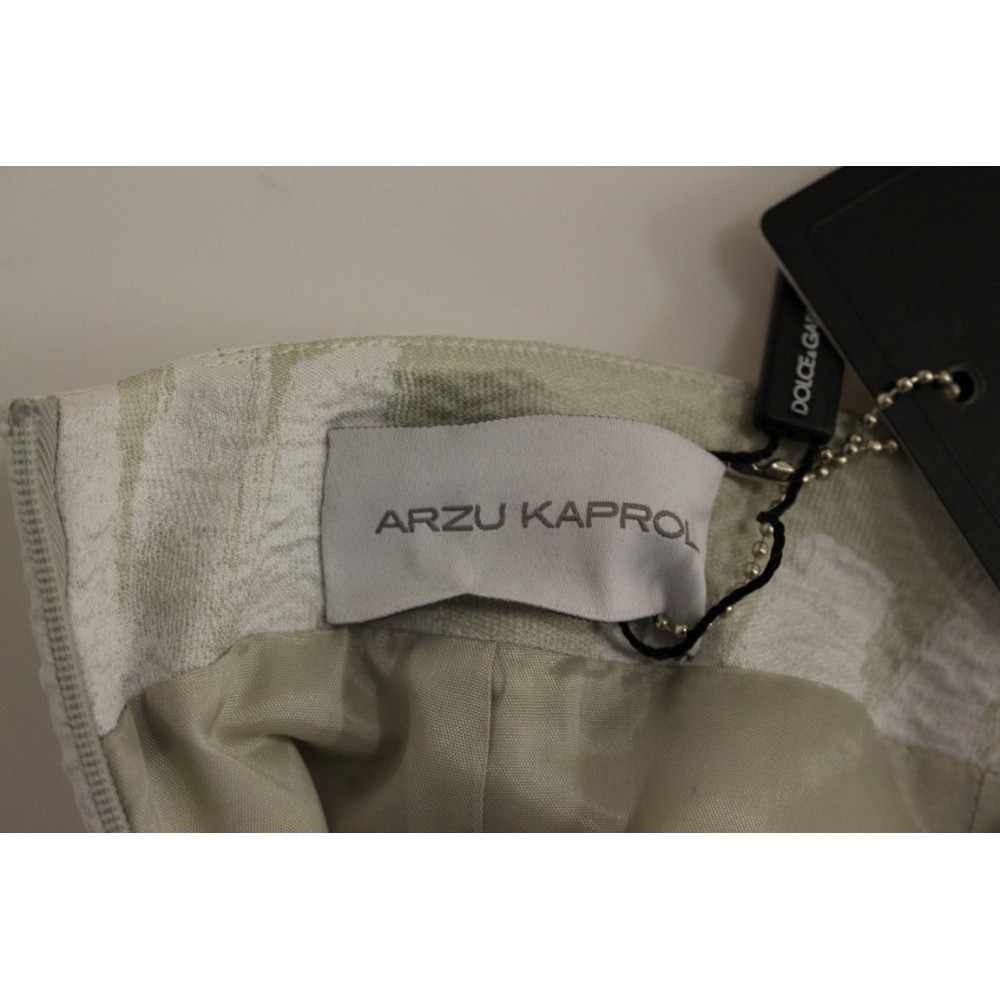 Arzu Kaprol Eleganter Bleistiftrock in Weiß- und Grautönen