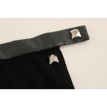 Corrado De Biase Eleganter schwarzer Rock aus einer Woll-Baumwollmischung