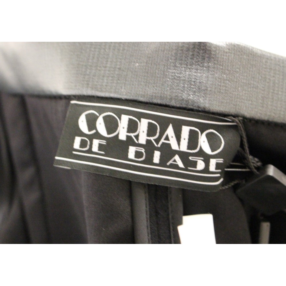 Corrado De Biase Eleganter schwarzer Rock aus einer Woll-Baumwollmischung