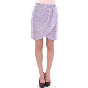 Licia Florio Eleganter lila Viskose-Rock - Wickelverschluss