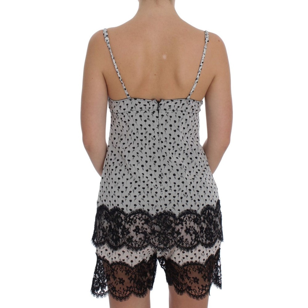 Dolce & Gabbana Elegantes Seidenhemd aus floraler Spitze