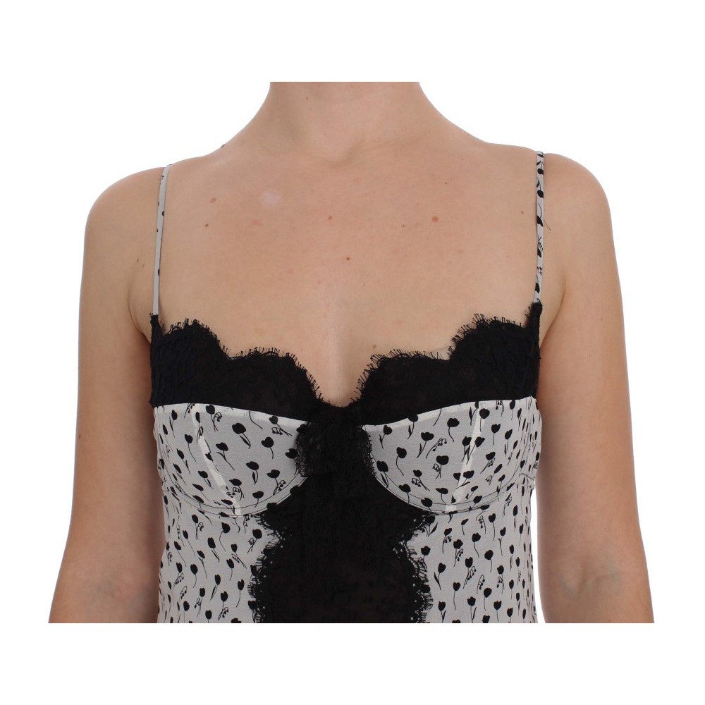 Dolce & Gabbana Elegantes Seidenhemd aus floraler Spitze