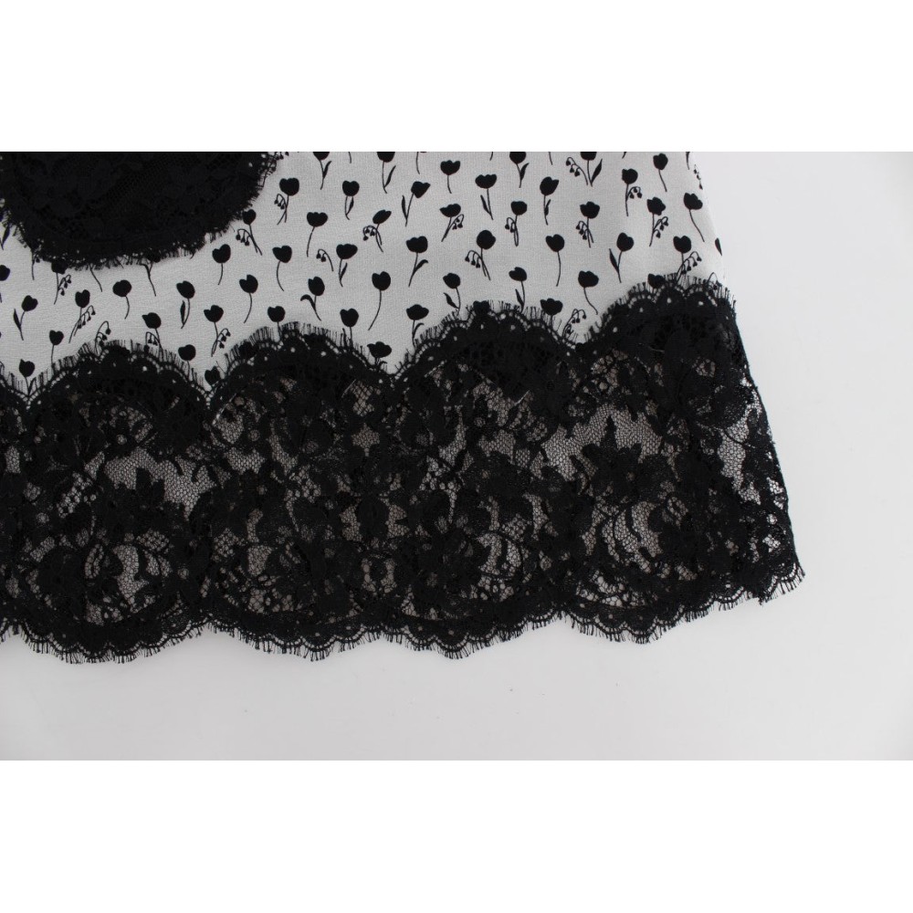 Dolce & Gabbana Elegantes Seidenhemd aus floraler Spitze