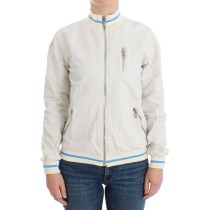 John Galliano Elegante weiße Strickjacke mit Reißverschluss