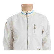 John Galliano Elegante weiße Strickjacke mit Reißverschluss