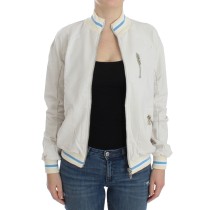 John Galliano Elegante weiße Strickjacke mit Reißverschluss