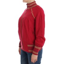 John Galliano Elegante rosa Strickjacke mit Reißverschluss und Logo-Details