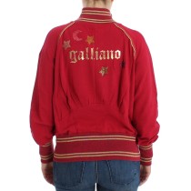 John Galliano Elegante rosa Strickjacke mit Reißverschluss und Logo-Details