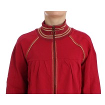 John Galliano Elegante rosa Strickjacke mit Reißverschluss und Logo-Details