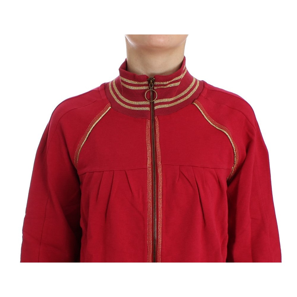John Galliano Elegante rosa Strickjacke mit Reißverschluss und Logo-Details