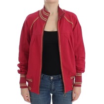 John Galliano Elegante rosa Strickjacke mit Reißverschluss und Logo-Details