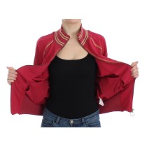 John Galliano Elegante rosa Strickjacke mit Reißverschluss und Logo-Details