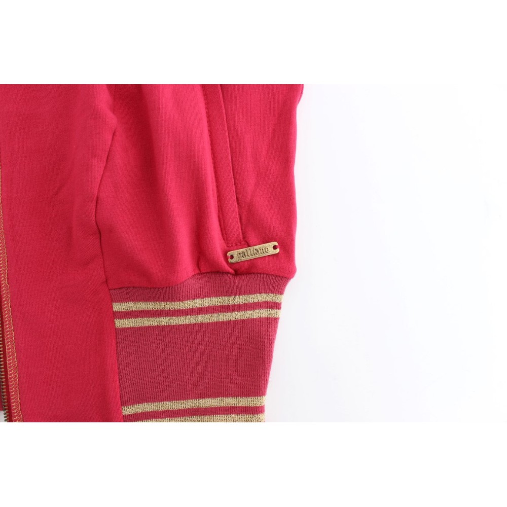 John Galliano Elegante rosa Strickjacke mit Reißverschluss und Logo-Details