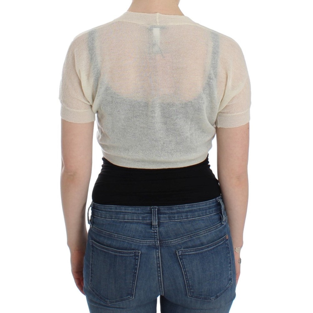 Ermanno Scervino Eleganter Off-White Pullover aus einer Alpaka-Wollmischung