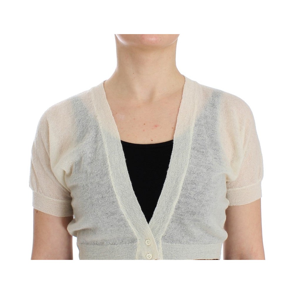 Ermanno Scervino Eleganter Off-White Pullover aus einer Alpaka-Wollmischung