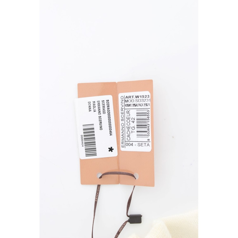 Ermanno Scervino Eleganter Off-White Pullover aus einer Alpaka-Wollmischung