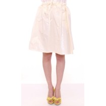 Licia Florio Eleganter weißer Rock mit gebundener Taille