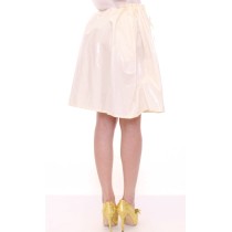 Licia Florio Eleganter weißer Rock mit gebundener Taille