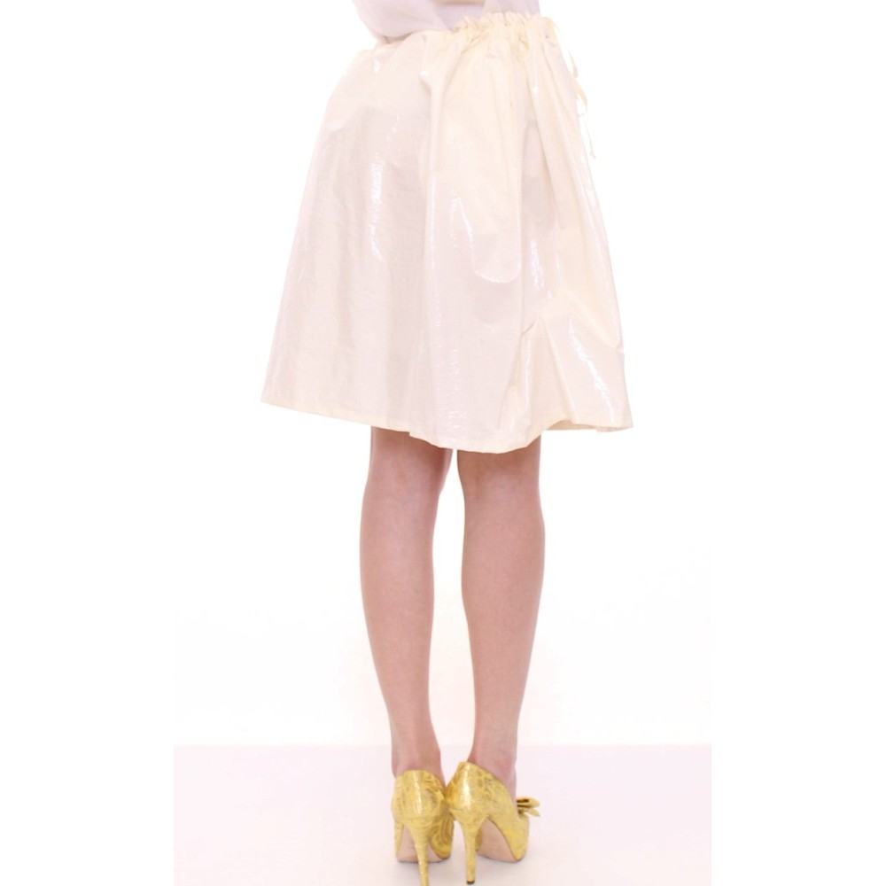Licia Florio Eleganter weißer Rock mit gebundener Taille