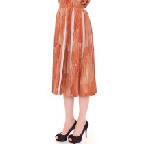 Licia Florio Orangebrauner kniehoher schicker Rock