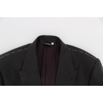 Dolce & Gabbana Eleganter grauer Leinenblazer und Weste in schmaler Passform