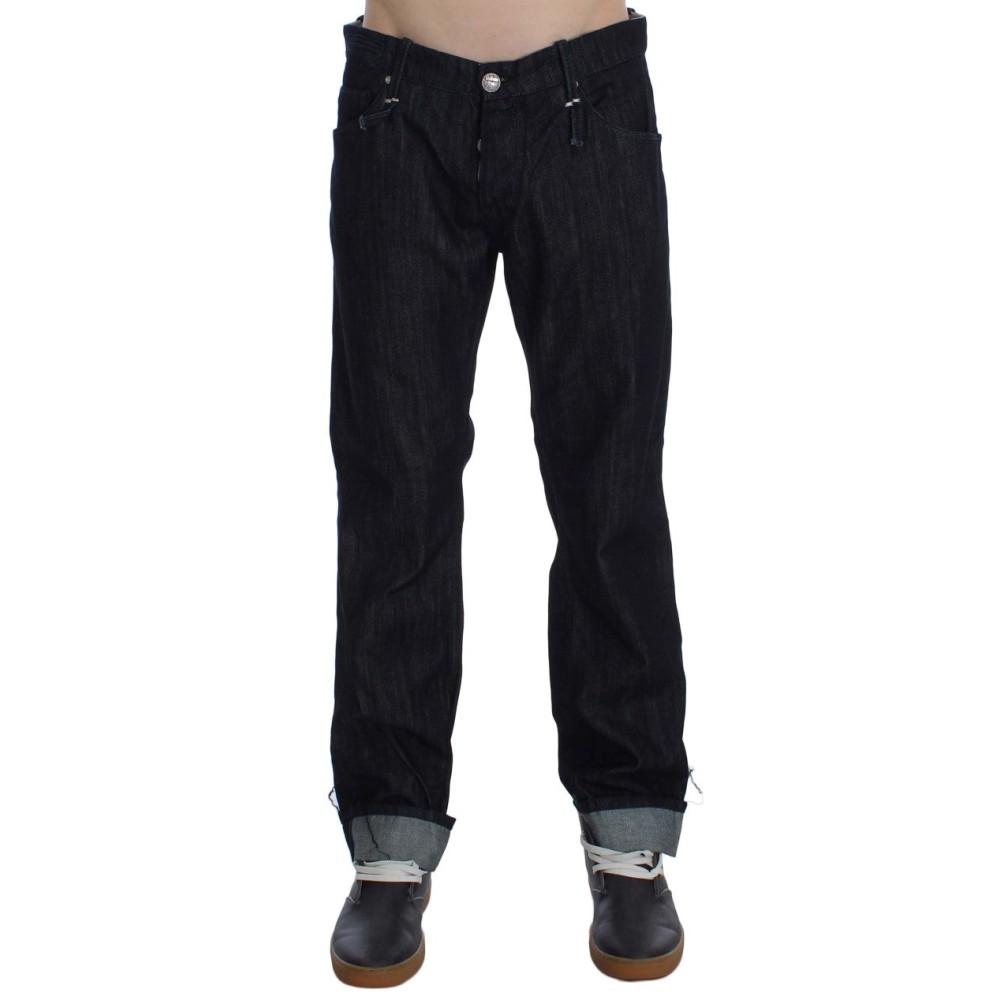 Acht Elegante Straight Fit Blaue Herrenjeans