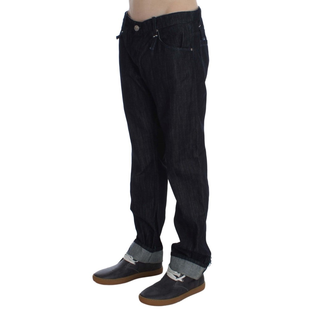 Acht Elegante Straight Fit Blaue Herrenjeans
