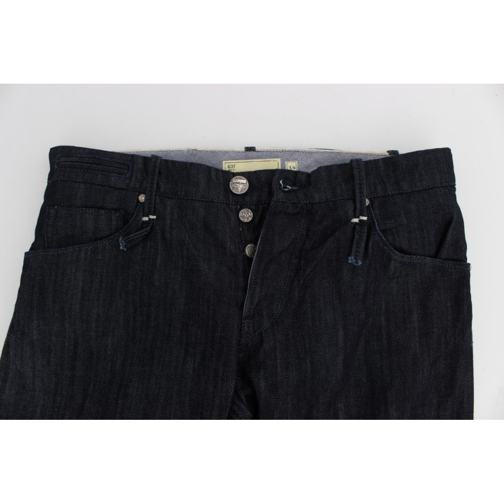 Acht Elegante Straight Fit Blaue Herrenjeans