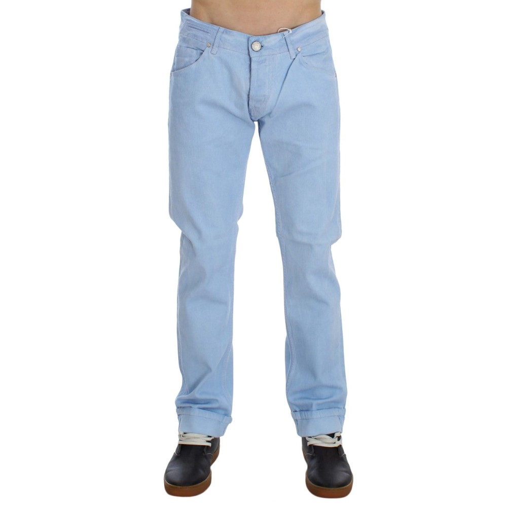 Acht Elegante Herrenjeans mit niedriger Taille und normaler Passform