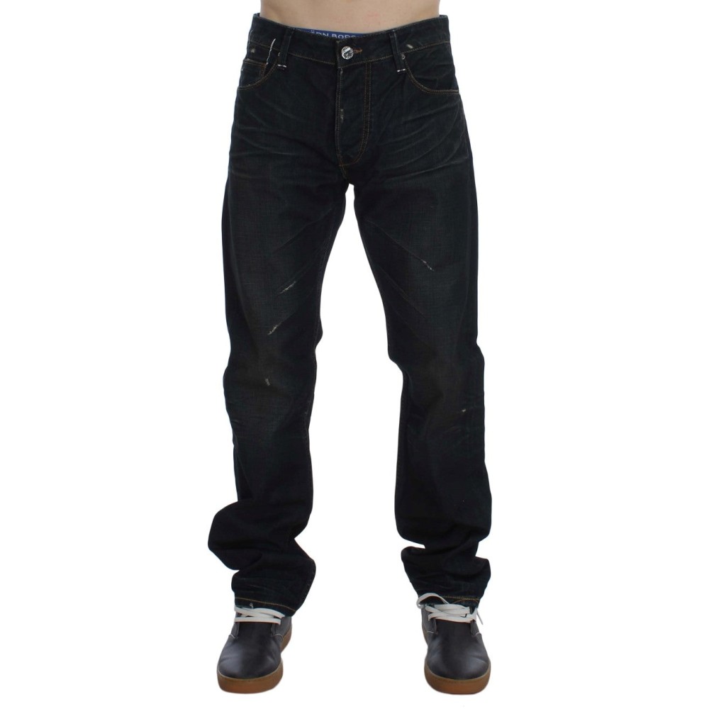Acht Elegante Straight Fit Jeans in Dunkelblau
