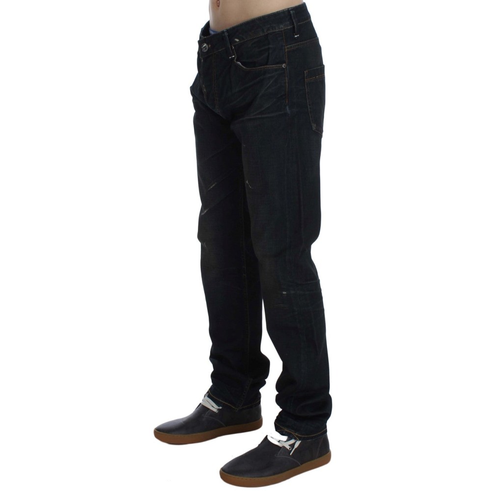 Acht Elegante Straight Fit Jeans in Dunkelblau