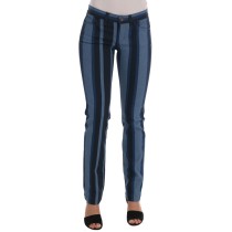 Dolce & Gabbana Schicke blau gestreifte Slim Fit Girly Jeans