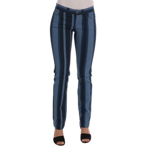 Dolce & Gabbana Schicke blau gestreifte Slim Fit Girly Jeans