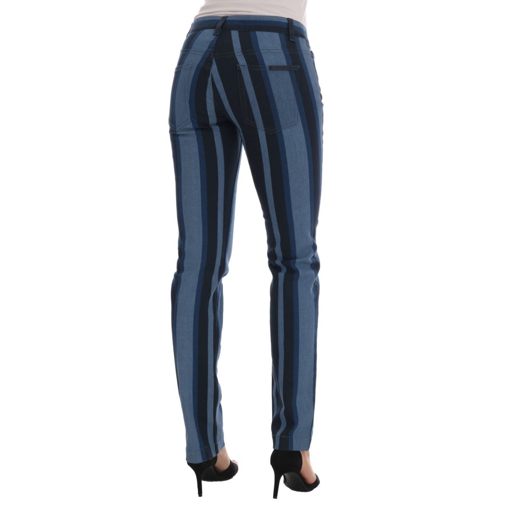 Dolce & Gabbana Schicke blau gestreifte Slim Fit Girly Jeans