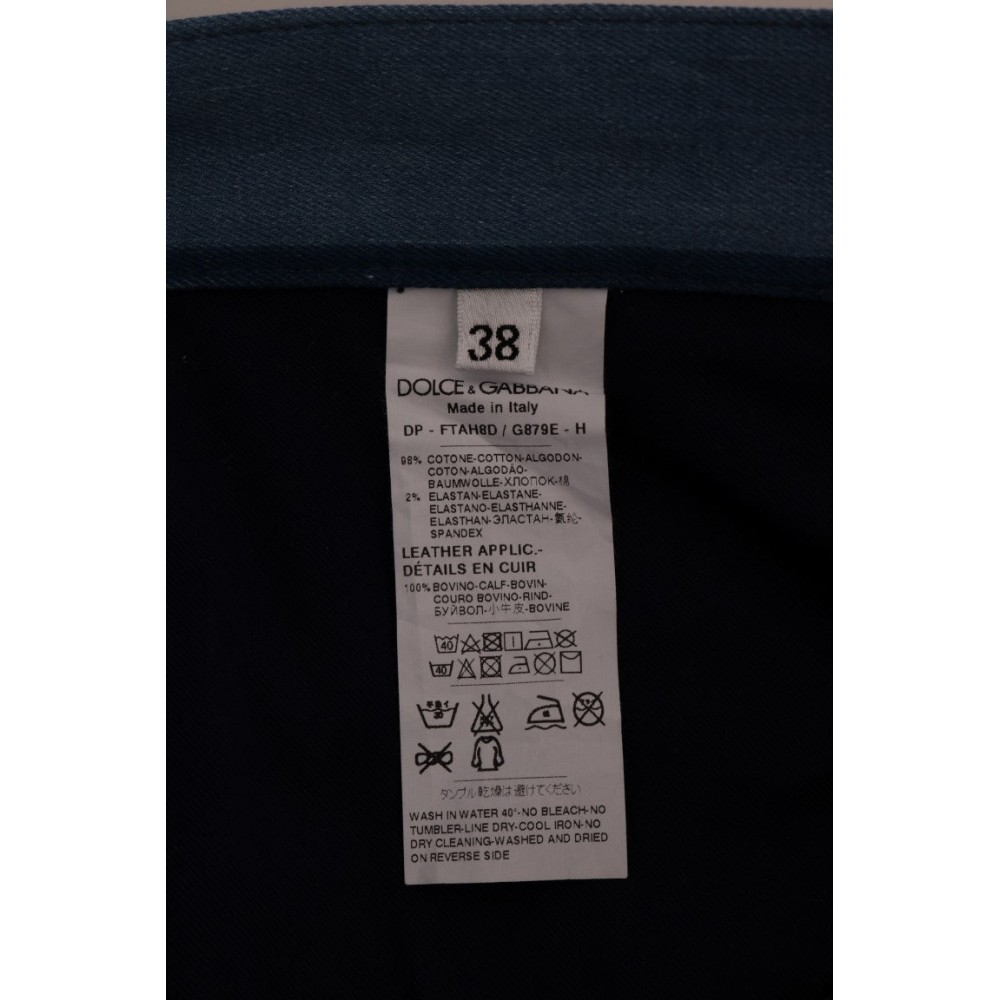 Dolce & Gabbana Schicke blau gestreifte Slim Fit Girly Jeans