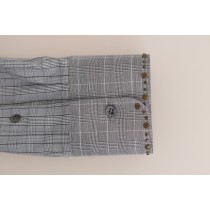 Dolce & Gabbana Elegantes graues kariertes Slim Fit Freizeithemd