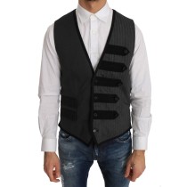 Dolce & Gabbana Elegante graue Weste mit Torrero-Muster für formelle Anlässe