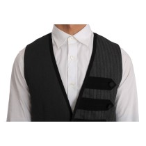 Dolce & Gabbana Elegante graue Weste mit Torrero-Muster für formelle Anlässe