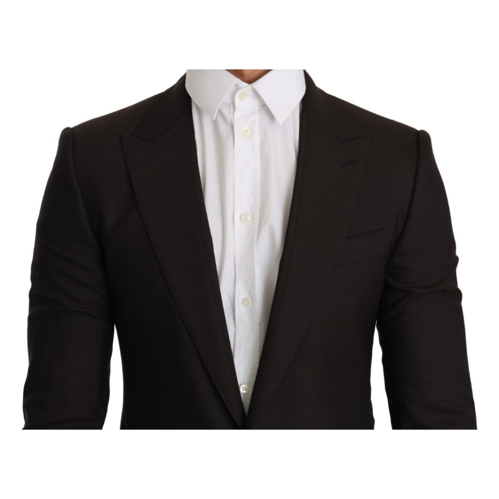 Dolce & Gabbana Schlanke braune Blazerjacke aus Schurwolle