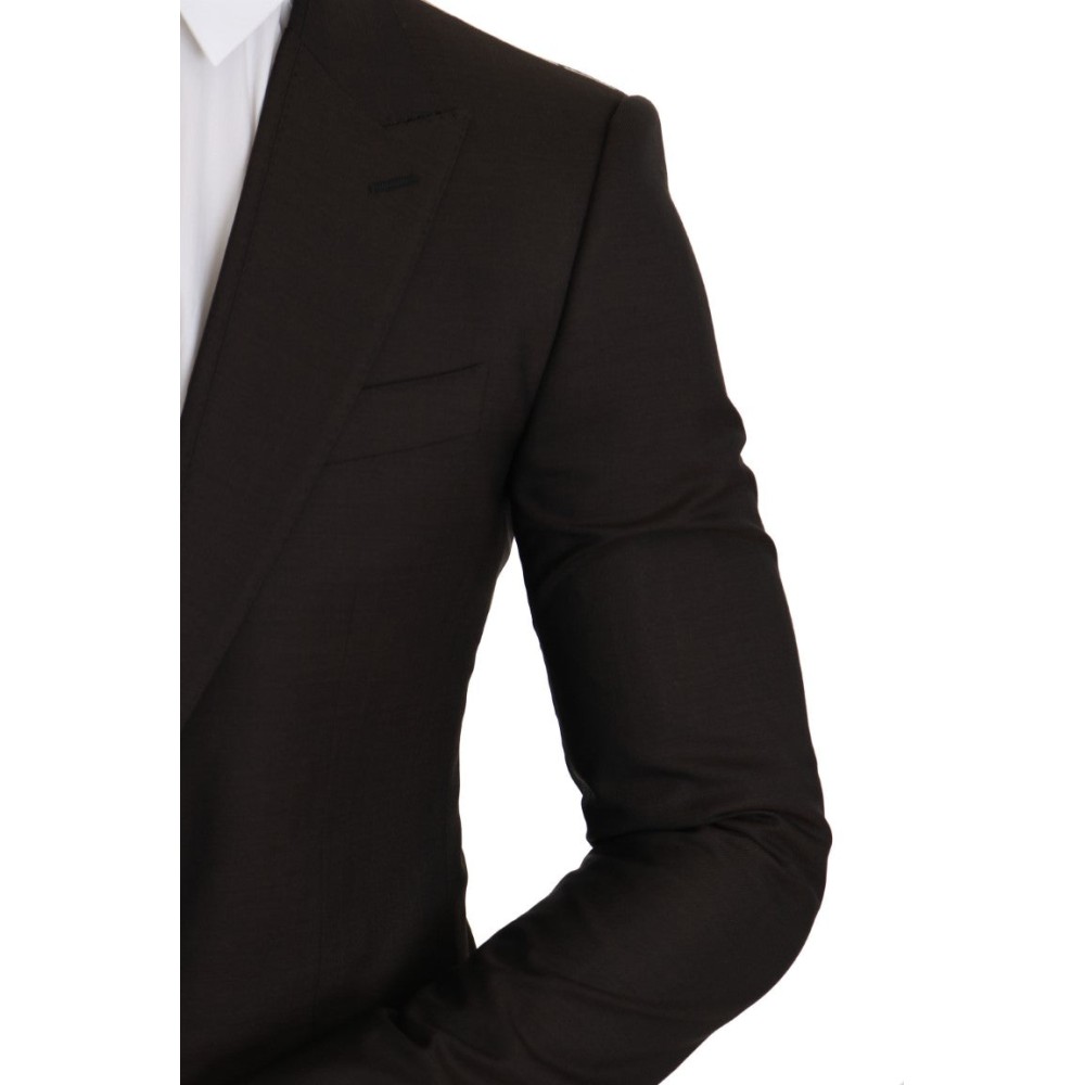 Dolce & Gabbana Schlanke braune Blazerjacke aus Schurwolle