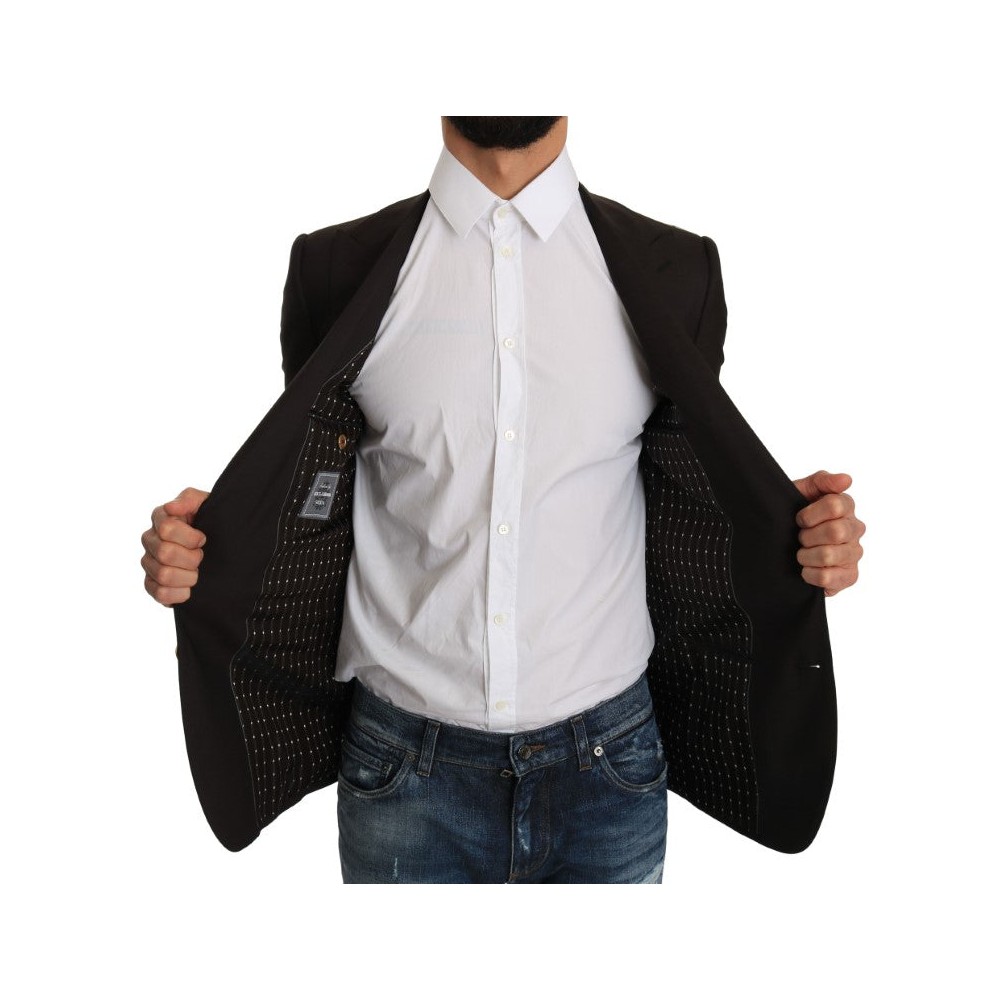 Dolce & Gabbana Schlanke braune Blazerjacke aus Schurwolle