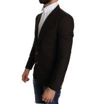 Dolce & Gabbana Schlanke braune Blazerjacke aus Schurwolle