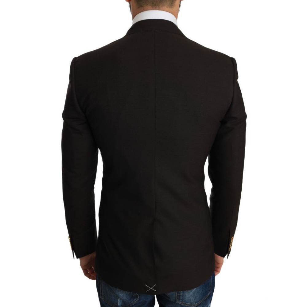Dolce & Gabbana Schlanke braune Blazerjacke aus Schurwolle