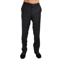 Dolce & Gabbana Elegante Graue Gemusterte Formelle Hose
