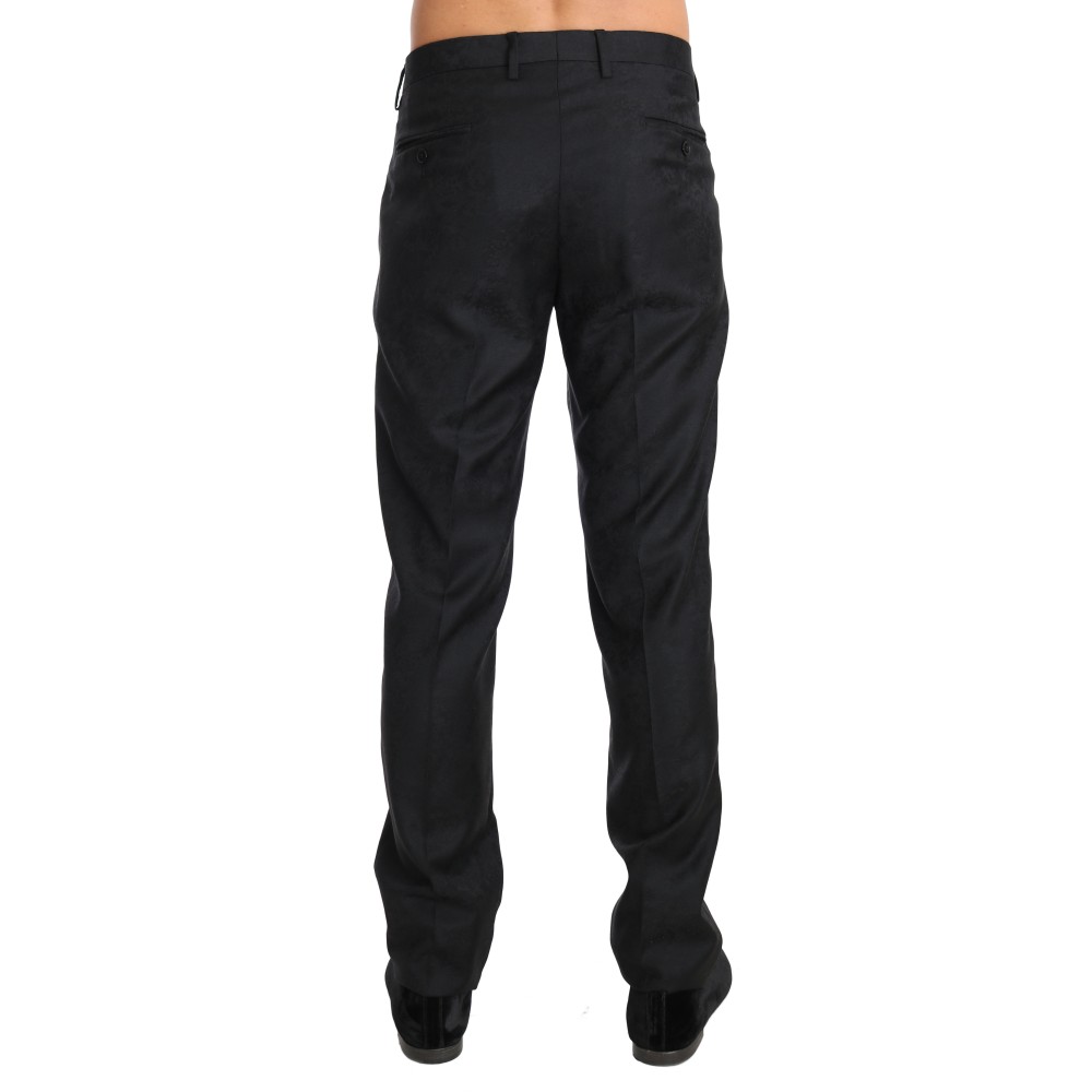 Dolce & Gabbana Elegante Graue Gemusterte Formelle Hose