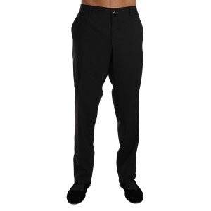 Dolce & Gabbana Elegante Schwarze Woll-Kleid-Hose