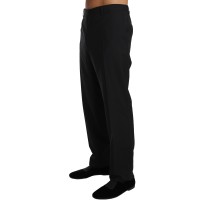 Dolce & Gabbana Elegante Schwarze Woll-Kleid-Hose