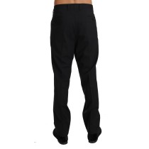 Dolce & Gabbana Elegante Schwarze Woll-Kleid-Hose