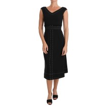 Dolce & Gabbana Elegantes Schwarzes Etuikleid aus Wolle